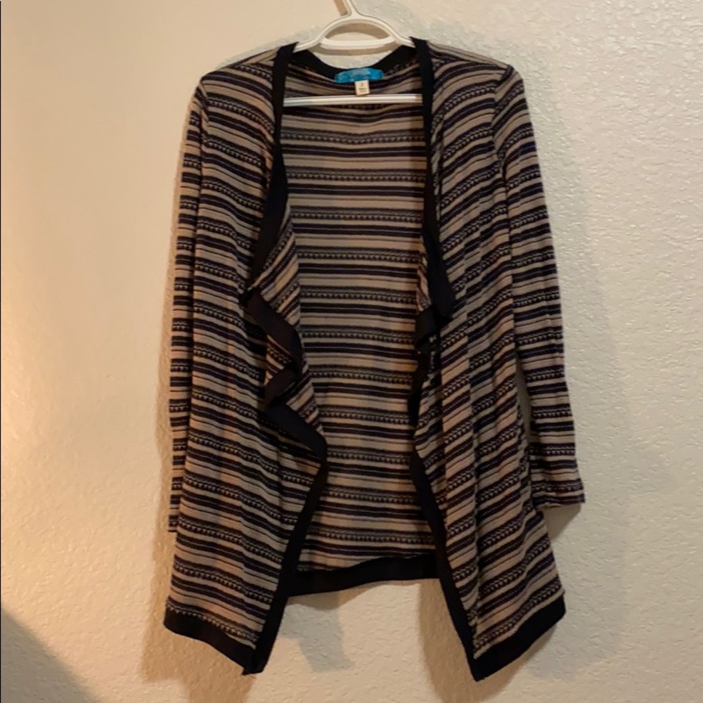Tan and black patterned cardigan